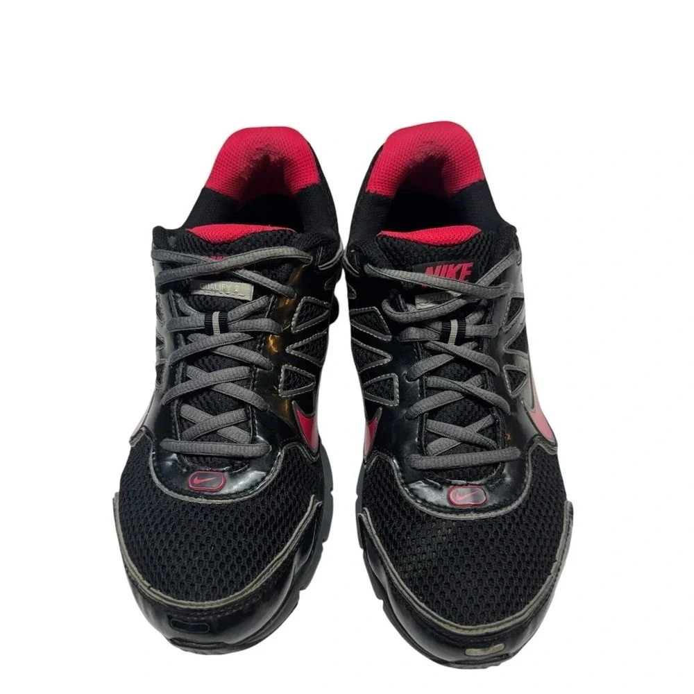 Y2K Nike Womens Qualify Plus II Shox Shoes Trainers Size 8 Red Black